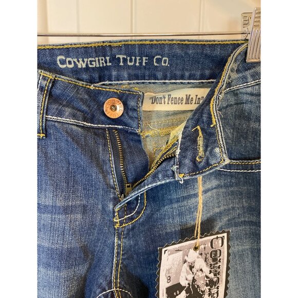 Cowgirl Tuff Co Women's Bootcut Distressed Blue Jeans , W:29 Cotton Blend, NWT - Picture 6 of 12